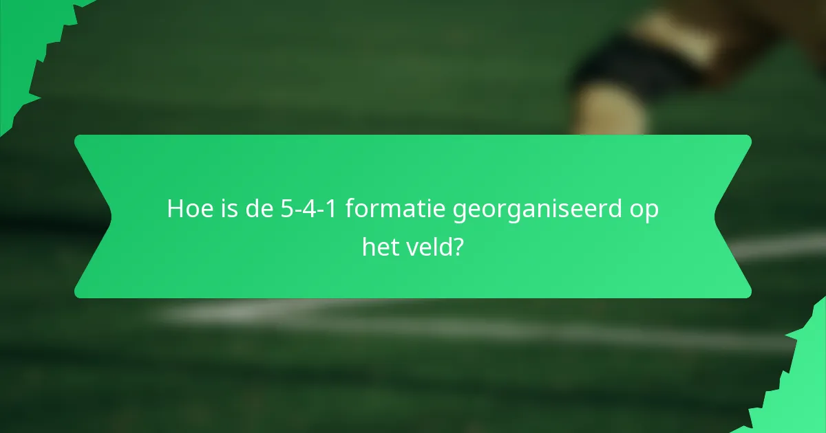 Hoe is de 5-4-1 formatie georganiseerd op het veld?