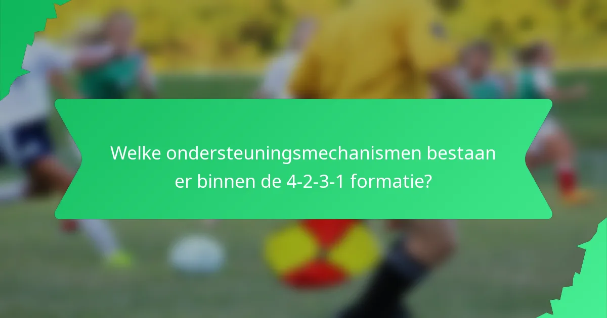 Welke ondersteuningsmechanismen bestaan er binnen de 4-2-3-1 formatie?